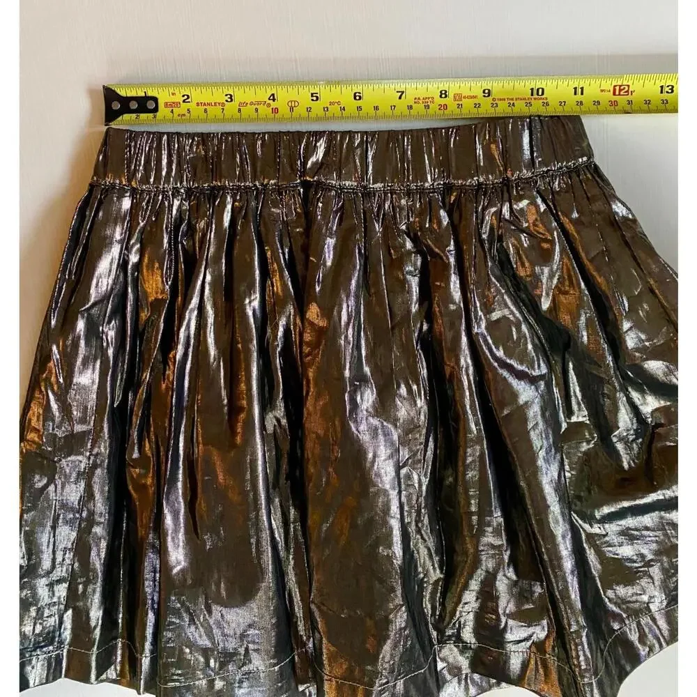 NWT Gap Kids Girls Bronze Metallic Lamé Mini Skirt Youth Size Medium 8 Lined - Picture 5 of 8